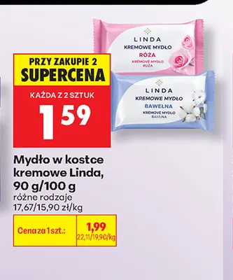 Mydło w kostce kremowe Bawełna Linda promocja w Biedronka
