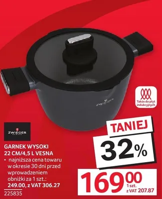 Garnek GARNEK WYSOKI 22 CM/4,5 L VESNA promocja w Selgros