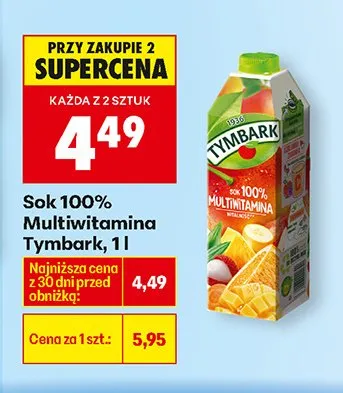 Sok 100% Multiwitamina promocja w Biedronka