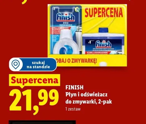 Zestaw płyn do czyszczenia zmywarki Finish + odświeżacz do zmywarki Finish 2-pak promocja w Lidl