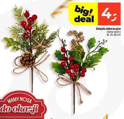 Gałązka dekoracyjna dł. 24-28 cm promocja w Dealz