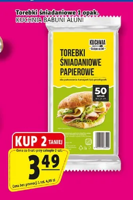 Torebki śniadaniowe papierowe Kuchnia Babuni Aluni promocja w Prim Market