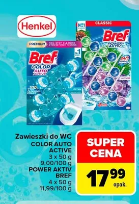 Zawieszki do WC Bref Power Aktiv 4-pak promocja w Carrefour Market