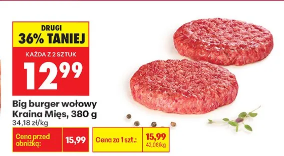 Big burger wołowy promocja w Biedronka
