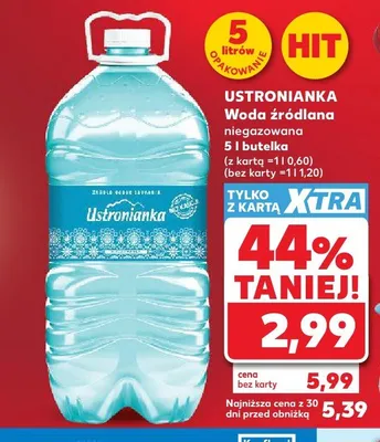Woda źródlana niegazowana Ustronianka promocja w Kaufland
