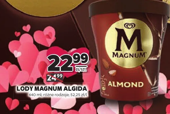 Lody Magnum Algida różne rodzaje promocja w Stokrotka