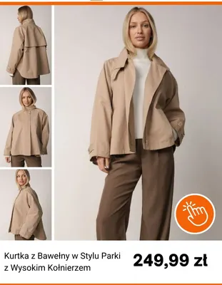 Kurtka z bawełny w stylu parki z wysokim kołnierzem Born2be promocja w Born2be