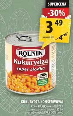 Kukurydza konserwowa promocja w Arhelan