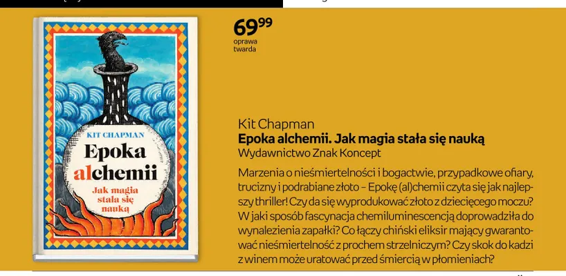 Książka Epoka alchemii. Jak magia stała się nauką Kit Chapman promocja w Empik