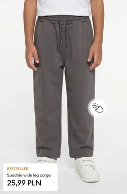 Spodnie wide leg cargo promocja w Sinsay