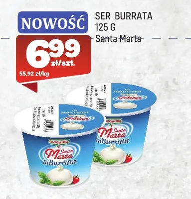 Ser burrata Santa Marta promocja w Społem Praga