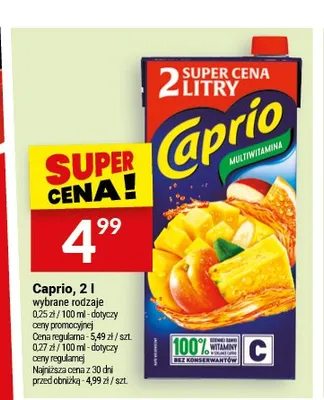 Napój Caprio multiwitamina promocja w Twój Market