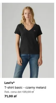 T-shirt basic Levi's czarny melanż promocja w Lounge by Zalando