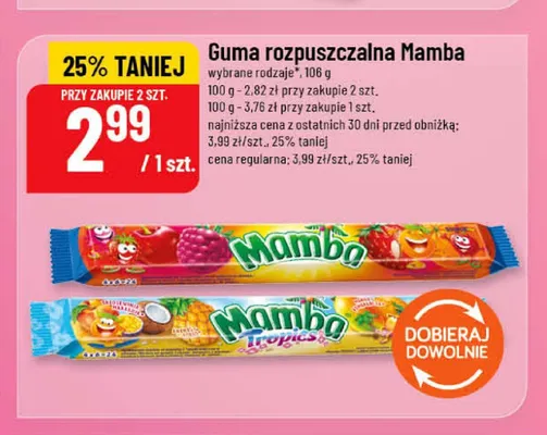 Guma rozpuszczalna Mamba Tropics promocja w POLOmarket