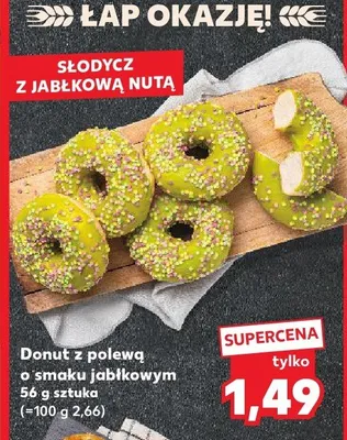Donut z polewą o smaku jabłkowym promocja w Kaufland