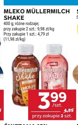 Mleko Müllermilch Shake promocja w Stokrotka