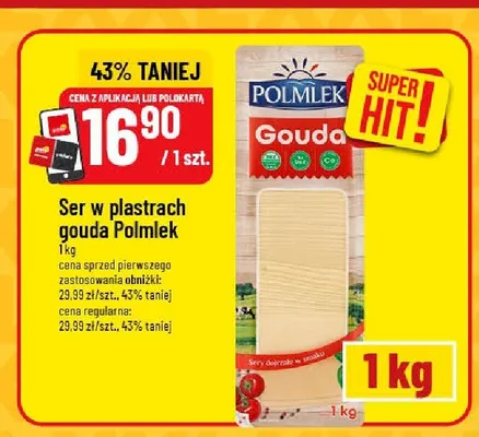 Ser w plastrach Gouda Polmlek promocja w POLOmarket