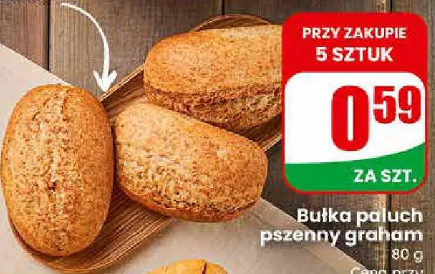 Bułka paluch pszenny graham promocja w Dino