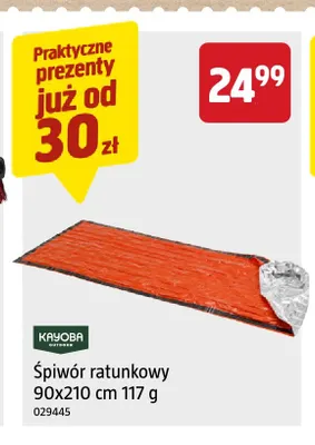 Śpiwór ratunkowy 90x210 cm 117 g Kayoba Outdoor promocja w Jula