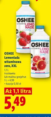 Lemoniada witaminowa Oshee Zero malina-grejpfrut promocja w Lidl