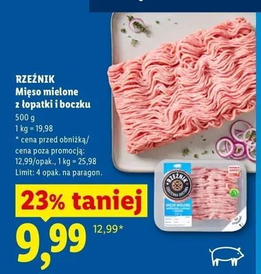 Mięso mielone z łopatki i boczku Rzeźnik promocja w Lidl