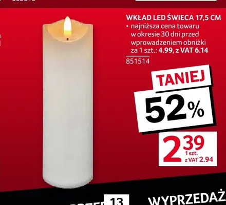 Wkład LED świeca 17,5 cm promocja w Selgros