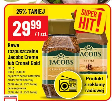 Kawa rozpuszczalna Jacobs Crema promocja w POLOmarket