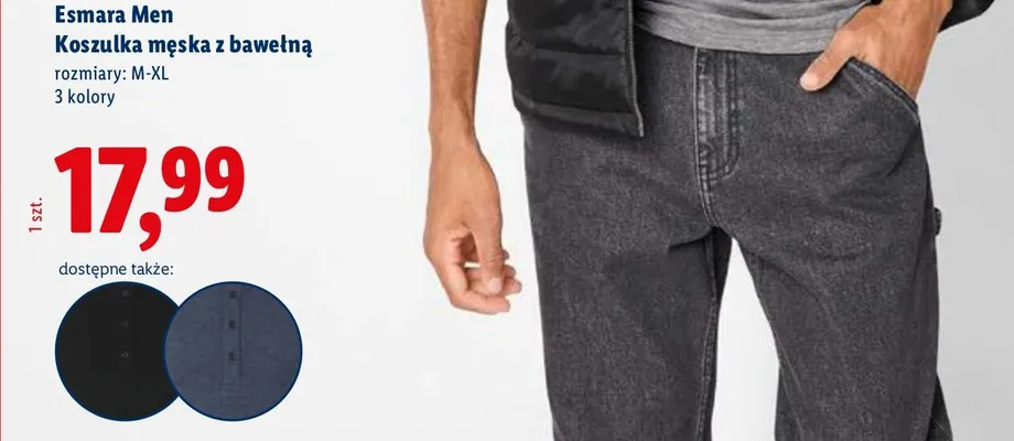 Koszulka męska z bawełną promocja w Lidl