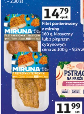 Filet panierowany z miruna, klasyczny lub z pieprzem z cytryną promocja w Auchan