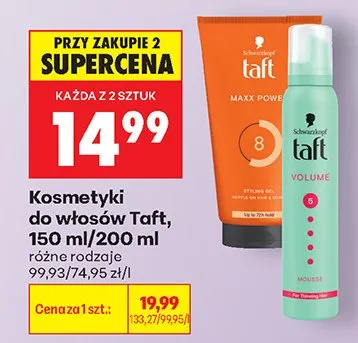 Kosmetyki do włosów Taft promocja w Biedronka