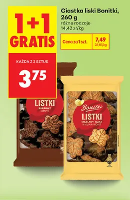 Ciastka liski różne rodzaje Bonitki promocja w Biedronka