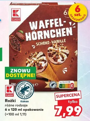 Rożki Kakao różne rodzaje promocja w Kaufland
