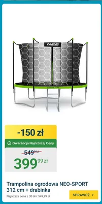 Trampolina ogrodowa NEO-SPORT 312 cm promocja w ERLI