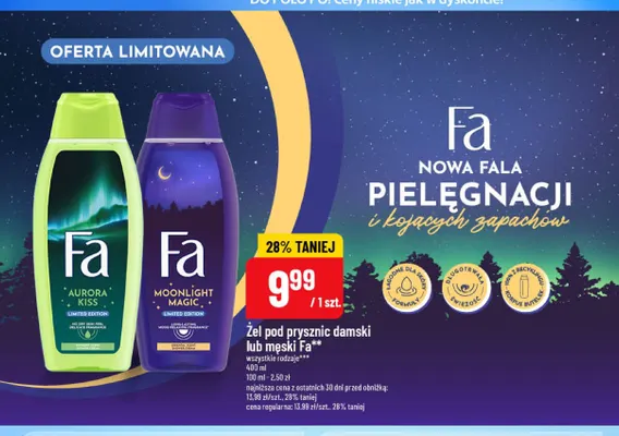 Żel pod prysznic damski lub męski Fa Moonlight Magic promocja w POLOmarket