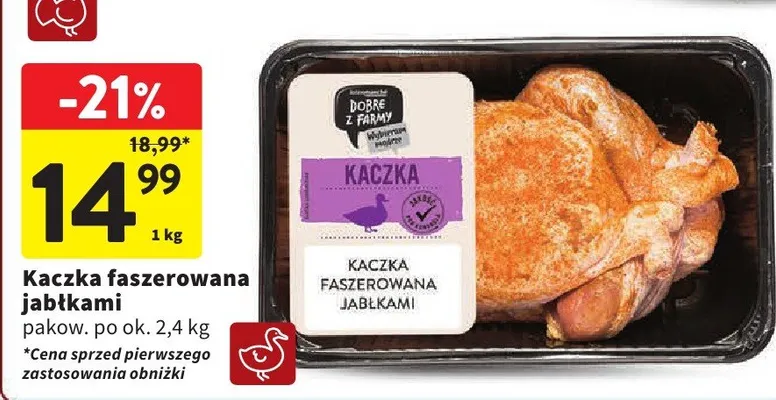 Kaczka faszerowana jabłkami Dobre Z Farmy promocja w Intermarche