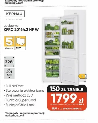 Lodówka Kernau KFRC 20164,2 NF W promocja w Max Elektro