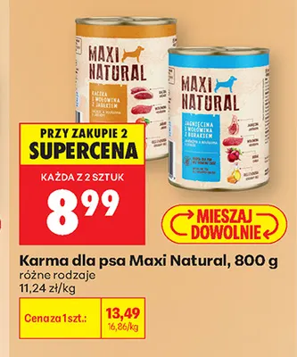 Karma dla psa Maxi Natural promocja w Biedronka