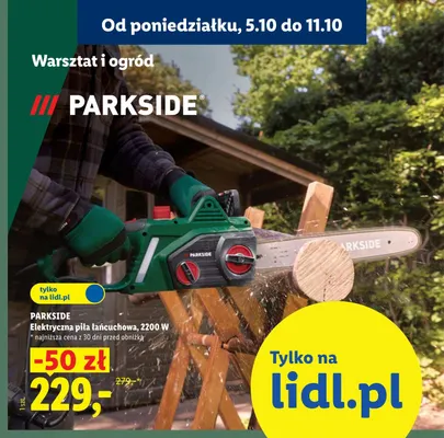 Elektryczna piła łańcuchowa Parkside 2200W promocja w Lidl