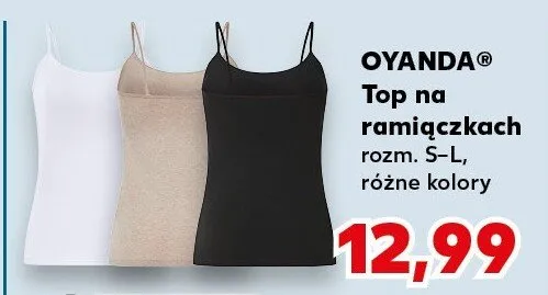 Top na ramiączkach rozm. S-L, różne kolory promocja w Kaufland