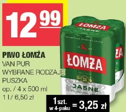Piwo łomża promocja w SPAR