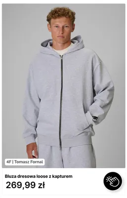 Bluza dresowa loose z kapturem 4F promocja w 4F
