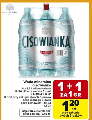 Woda mineralna niegazowana promocja w Carrefour