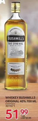 Whiskey Bushmills Original 40% 301671 promocja w Selgros