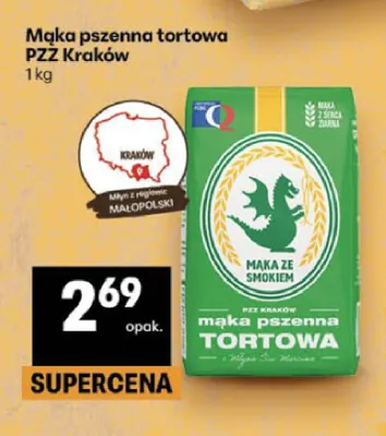Mąka pszenna tortowa PZZ Kraków promocja w Delikatesy Centrum