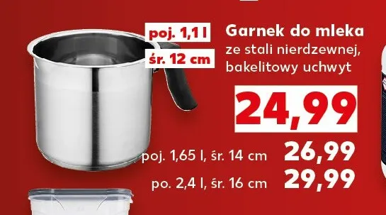 Garnek do mleka ze stali nierdzewnej 1,65 l śr. 14 cm promocja w Kaufland