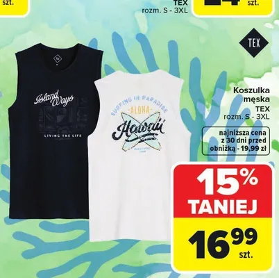 Koszulka męska TEX rozm. S - 3XL promocja w Carrefour