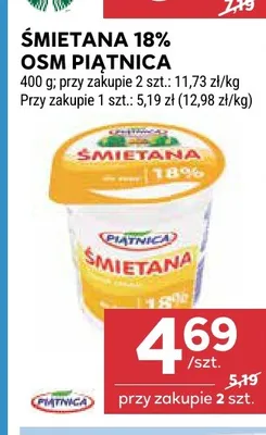 Śmietana OSM Piątnica 18% promocja w Stokrotka