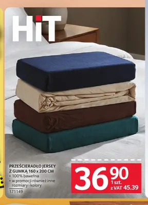 Prześcieradło jersey z gumką 160x200 cm promocja w Selgros