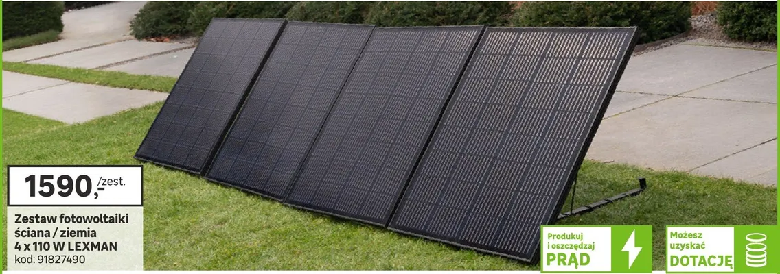 Zestaw fotowoltaiki ściana / ziemia 4 x 110 W promocja w Leroy Merlin