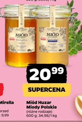 Miód Huzar Miody Polskie różne rodzaje promocja w Netto